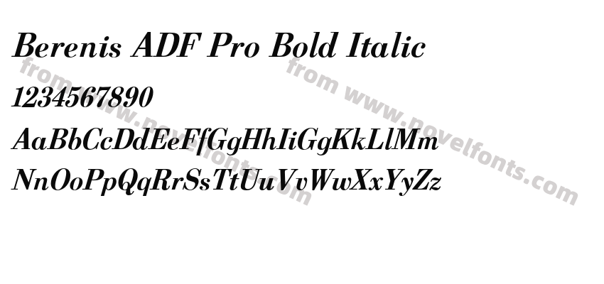 Berenis ADF Pro Bold ItalicPreview