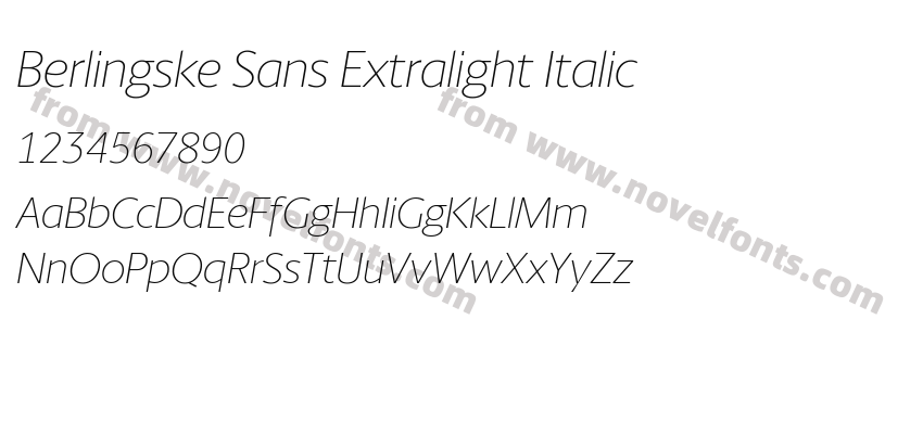Berlingske Sans Extralight ItalicPreview