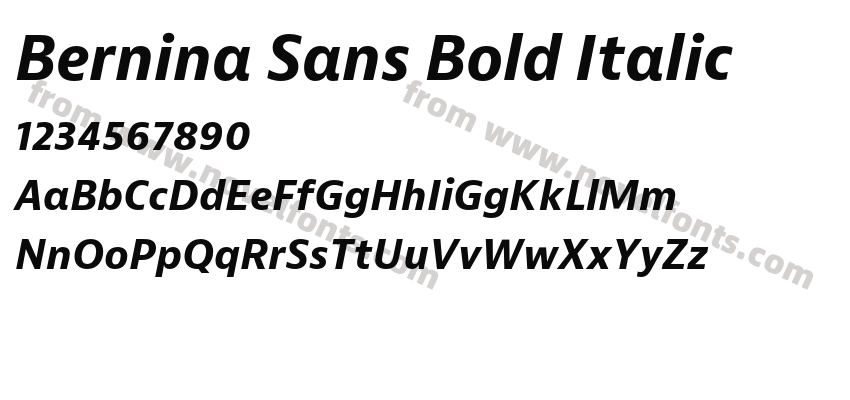 Bernina Sans Bold ItalicPreview