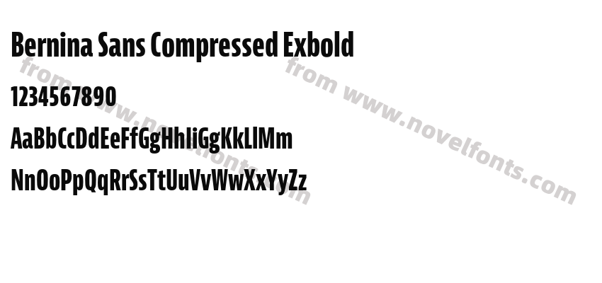 Bernina Sans Compressed ExboldPreview