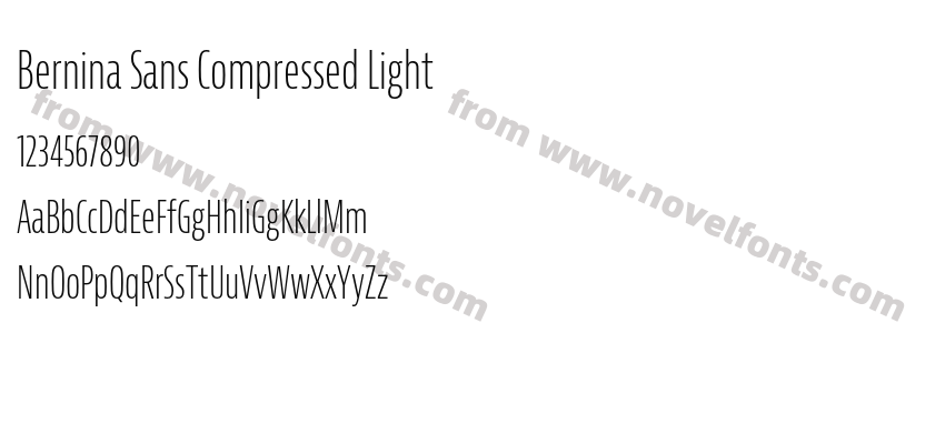 Bernina Sans Compressed LightPreview
