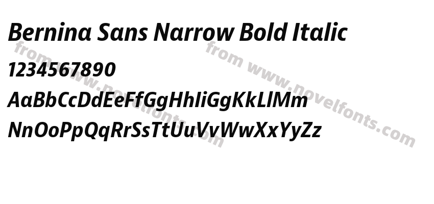 Bernina Sans Narrow Bold ItalicPreview