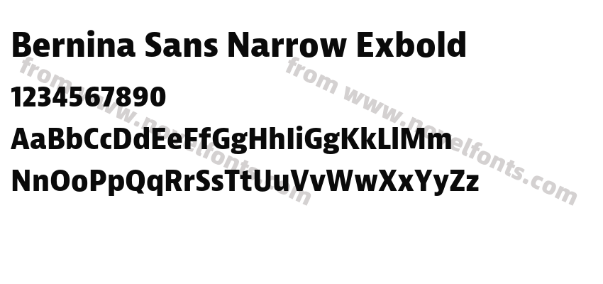 Bernina Sans Narrow ExboldPreview