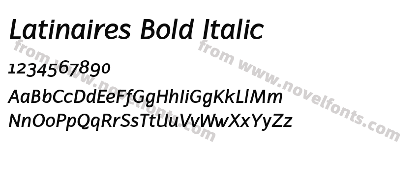 Latinaires Bold ItalicPreview