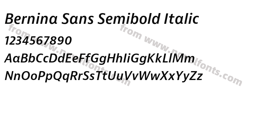Bernina Sans Semibold ItalicPreview