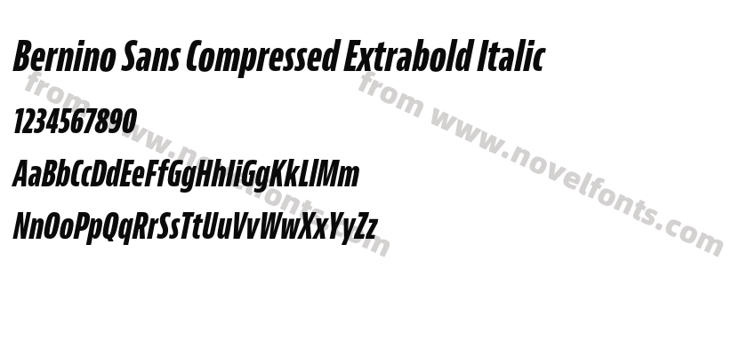 Bernino Sans Compressed Extrabold ItalicPreview