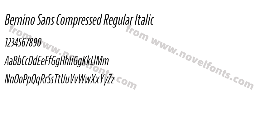 Bernino Sans Compressed Regular ItalicPreview