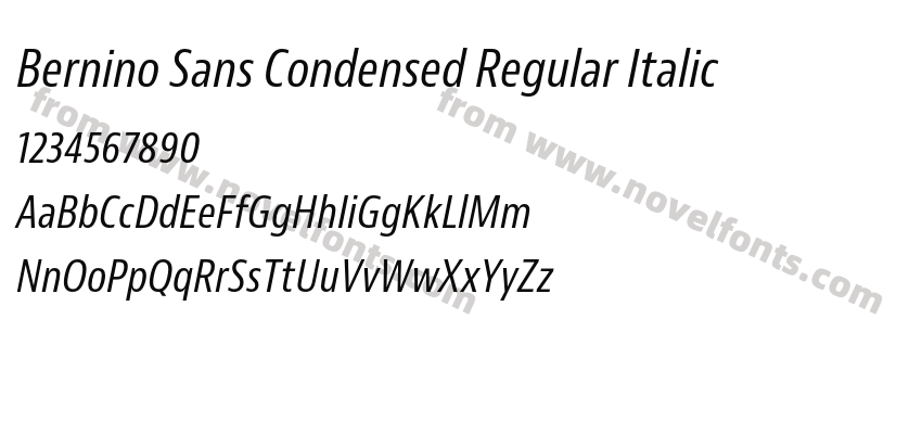 Bernino Sans Condensed Regular ItalicPreview