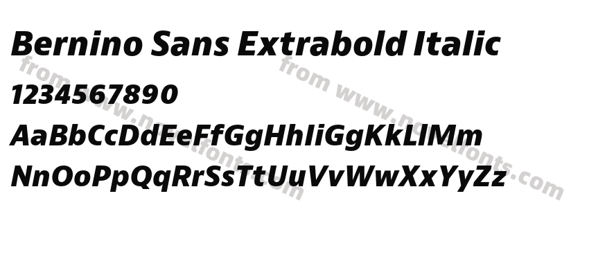 Bernino Sans Extrabold ItalicPreview