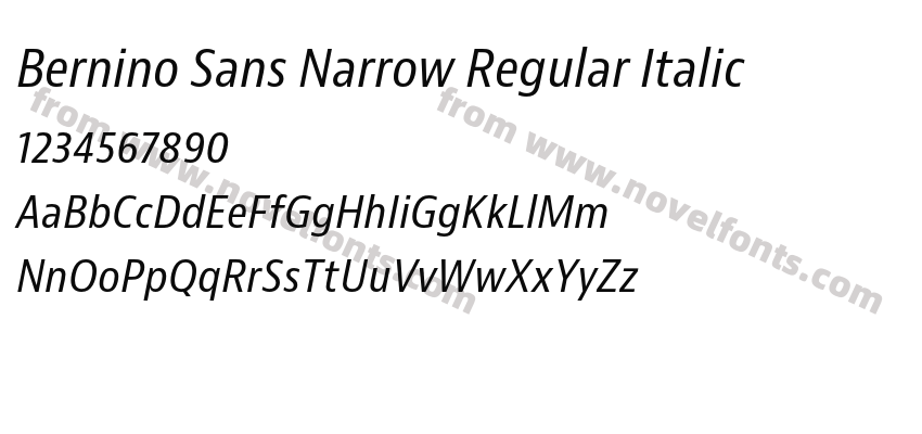 Bernino Sans Narrow Regular ItalicPreview
