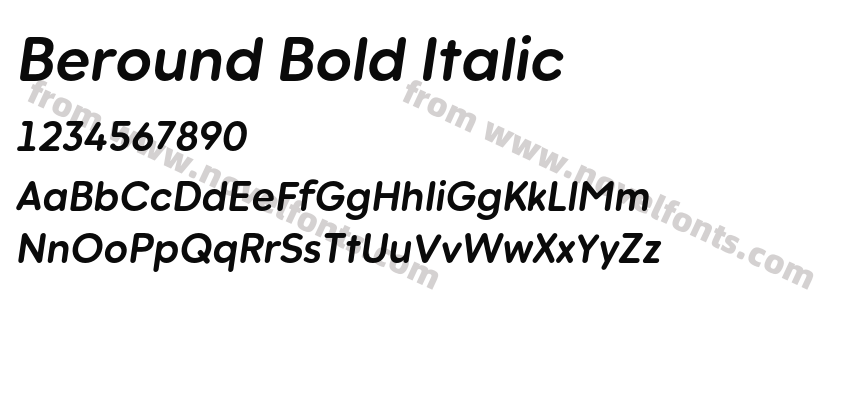 Beround Bold ItalicPreview