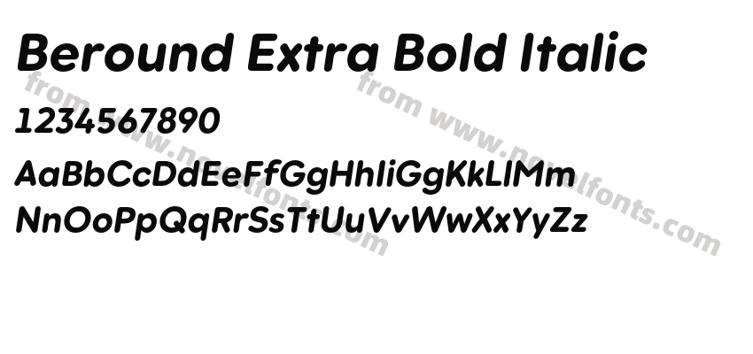 Beround Extra Bold ItalicPreview