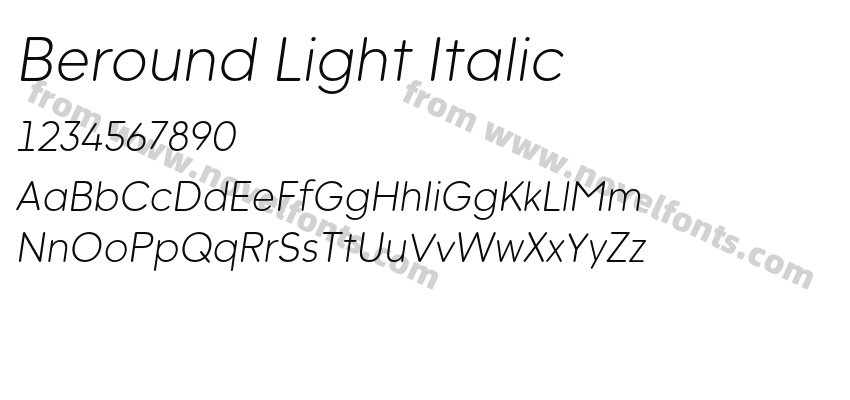 Beround Light ItalicPreview