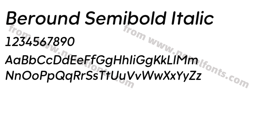 Beround Semibold ItalicPreview