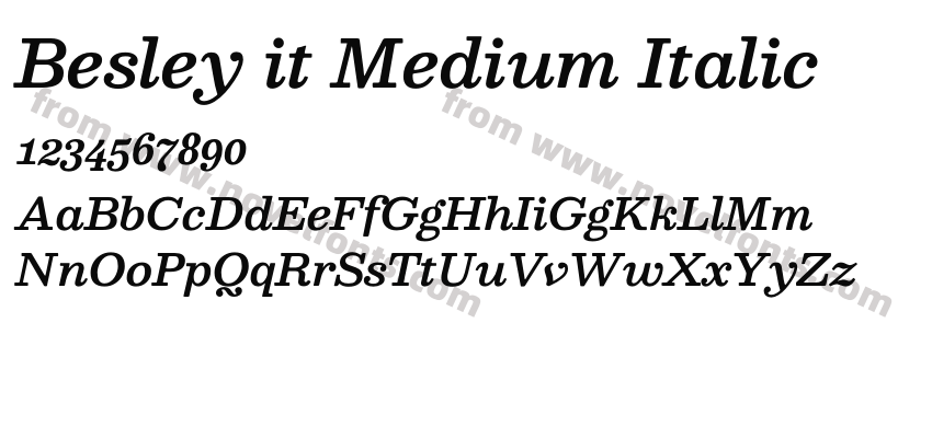 Besley it Medium ItalicPreview
