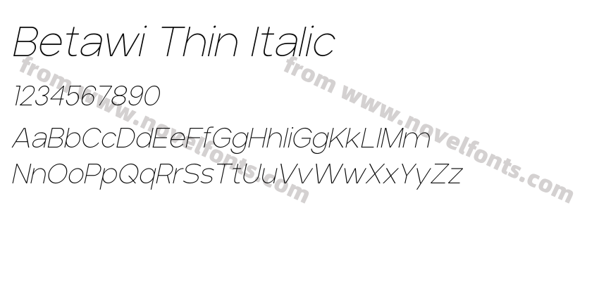 Betawi Thin ItalicPreview
