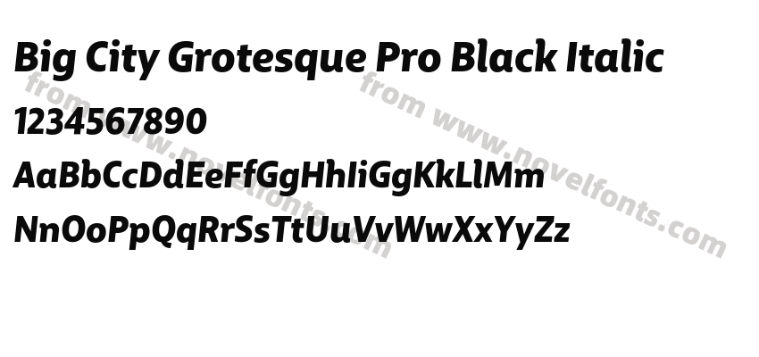 Big City Grotesque Pro Black ItalicPreview