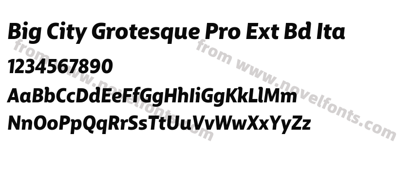Big City Grotesque Pro Ext Bd ItaPreview