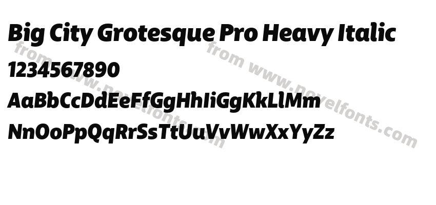 Big City Grotesque Pro Heavy ItalicPreview