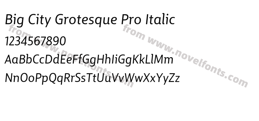 Big City Grotesque Pro ItalicPreview