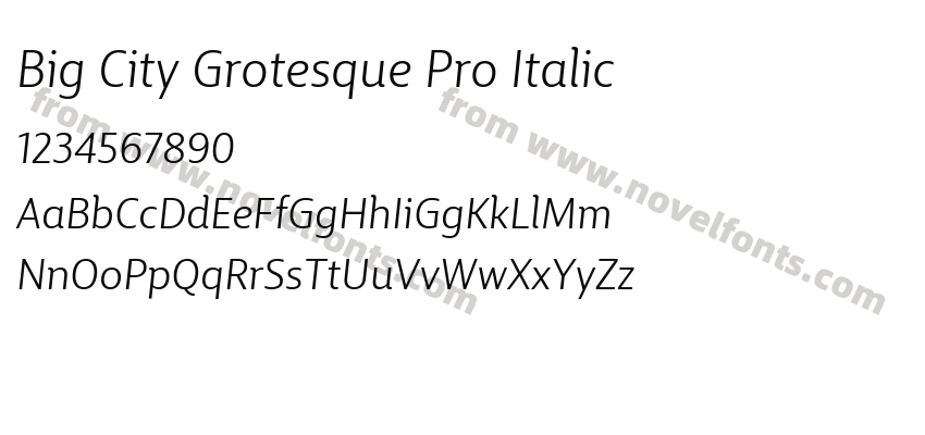 Big City Grotesque Pro ItalicPreview