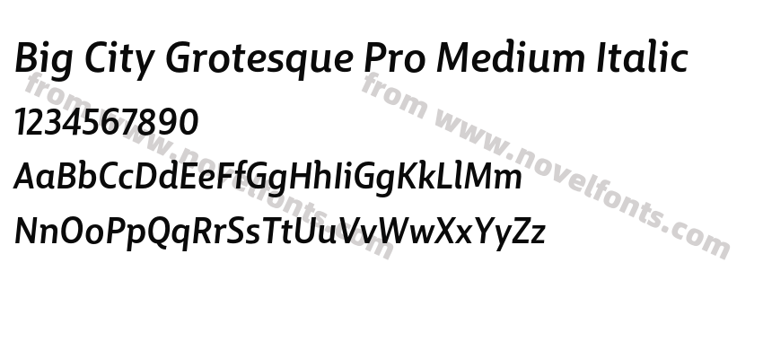 Big City Grotesque Pro Medium ItalicPreview