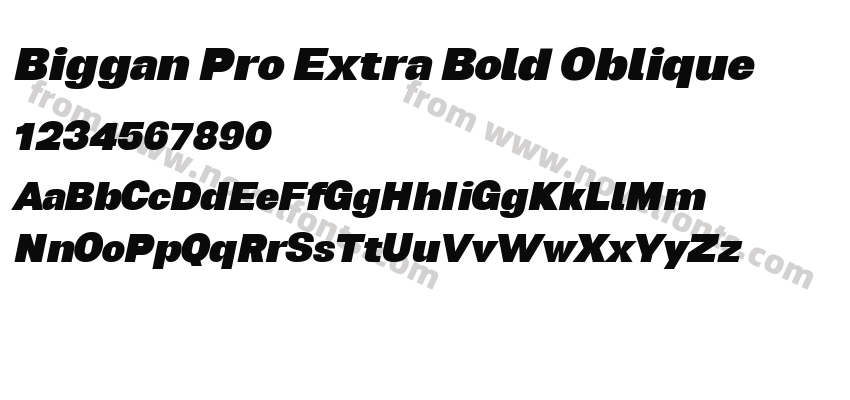 Biggan Pro Extra Bold ObliquePreview