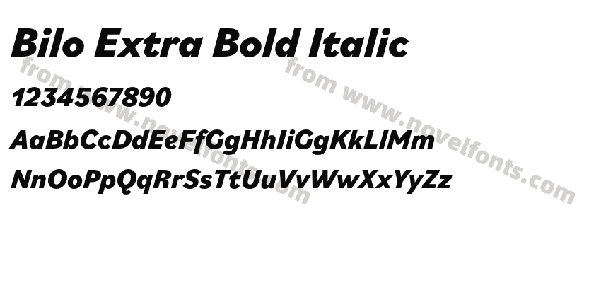 Bilo Extra Bold ItalicPreview