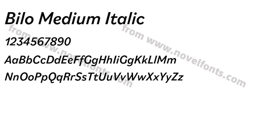 Bilo Medium ItalicPreview