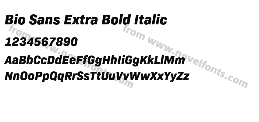 Bio Sans Extra Bold ItalicPreview