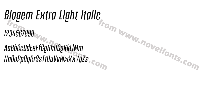 Biogem Extra Light ItalicPreview