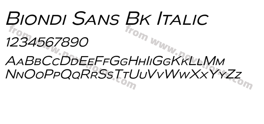 Biondi Sans Bk ItalicPreview
