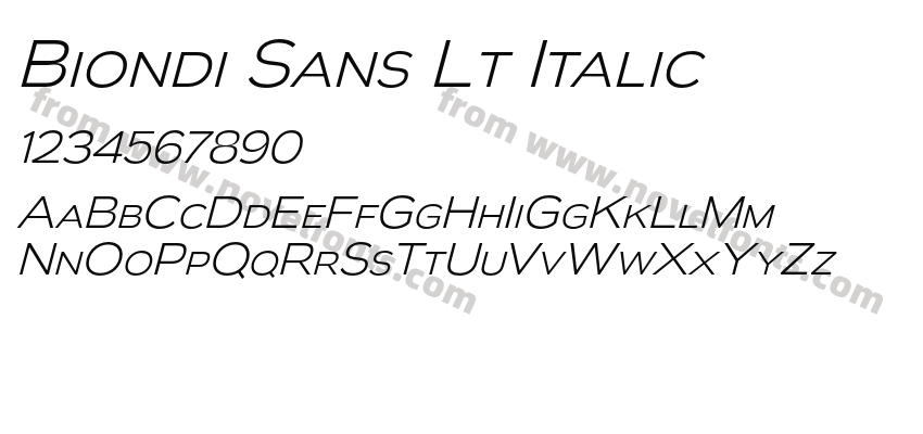 Biondi Sans Lt ItalicPreview