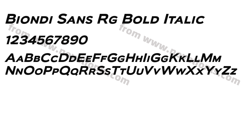 Biondi Sans Rg Bold ItalicPreview