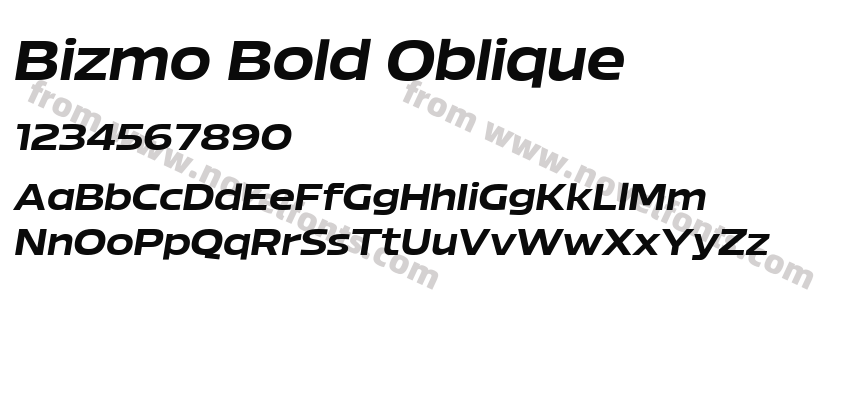 Bizmo Bold ObliquePreview