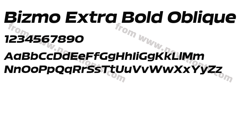 Bizmo Extra Bold ObliquePreview