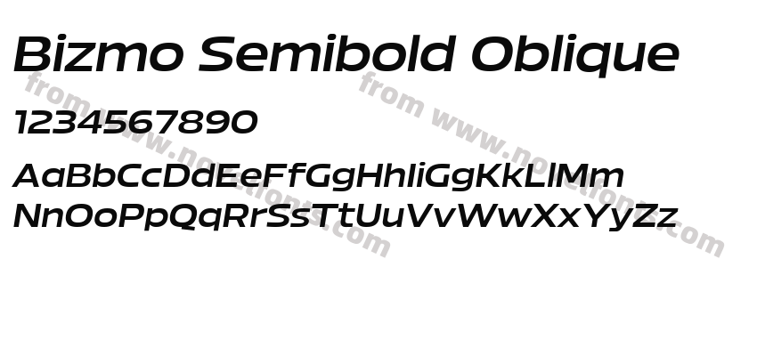 Bizmo Semibold ObliquePreview