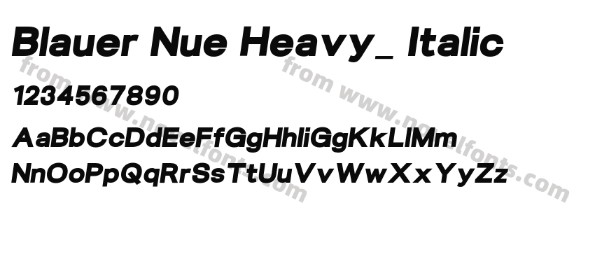 Blauer Nue Heavy_ ItalicPreview