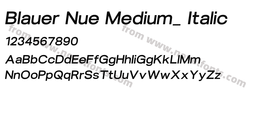 Blauer Nue Medium_ ItalicPreview