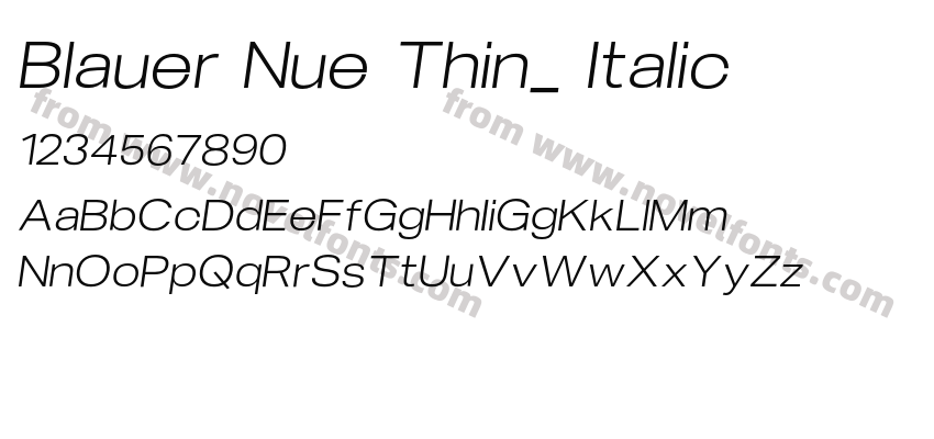 Blauer Nue Thin_ ItalicPreview
