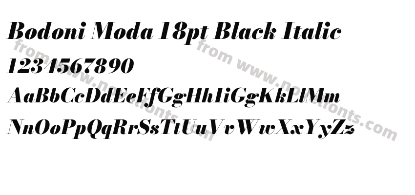 Bodoni Moda 18pt Black ItalicPreview