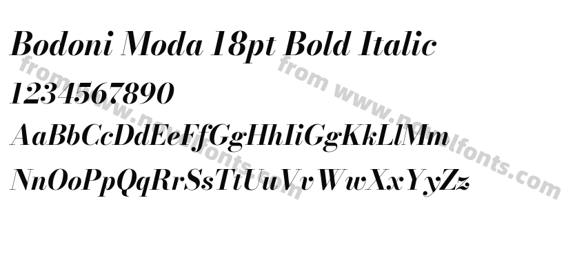 Bodoni Moda 18pt Bold ItalicPreview