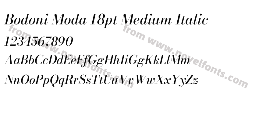 Bodoni Moda 18pt Medium ItalicPreview