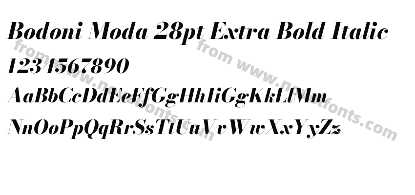 Bodoni Moda 28pt Extra Bold ItalicPreview