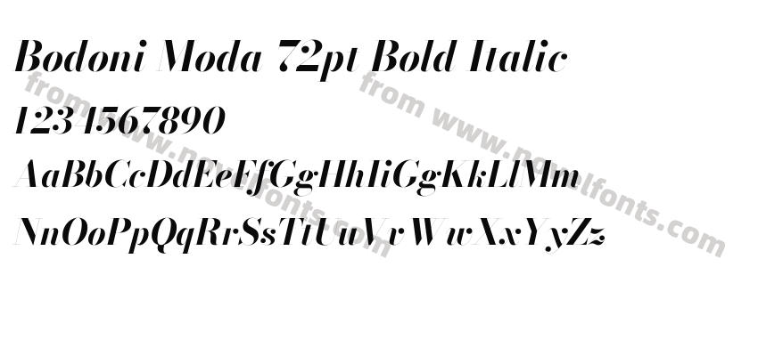 Bodoni Moda 72pt Bold ItalicPreview