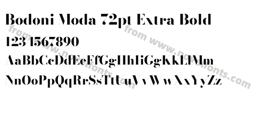 Bodoni Moda 72pt Extra BoldPreview