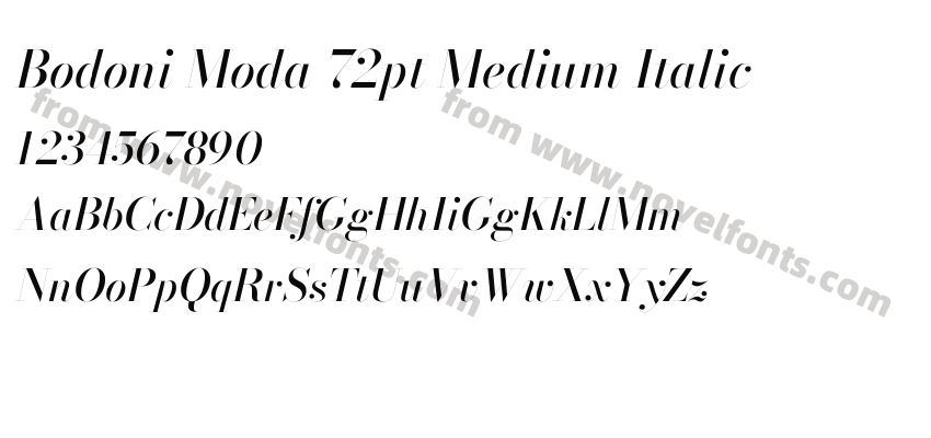 Bodoni Moda 72pt Medium ItalicPreview