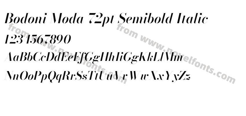 Bodoni Moda 72pt Semibold ItalicPreview
