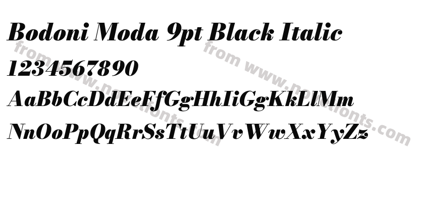 Bodoni Moda 9pt Black ItalicPreview
