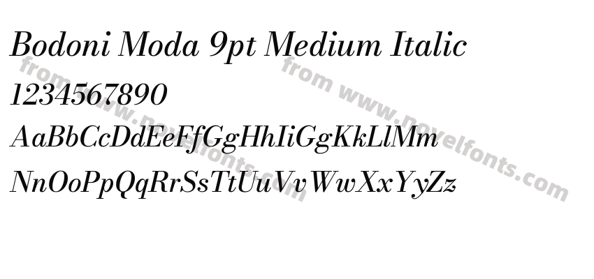 Bodoni Moda 9pt Medium ItalicPreview